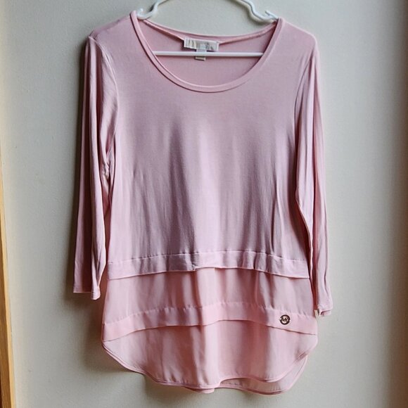 MICHAEL Michael Kors Pink Layered Scoop Neck Blouse Size Small - Picture 9 of 16